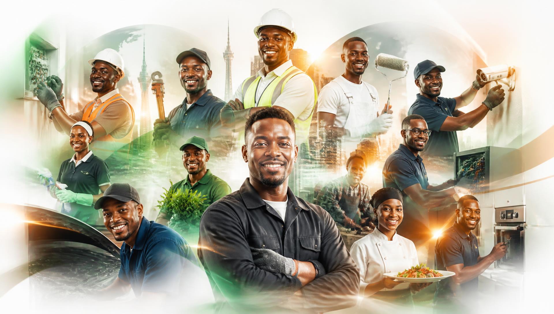 South African electricians, plumbers, builders, cleaners and other service professionals